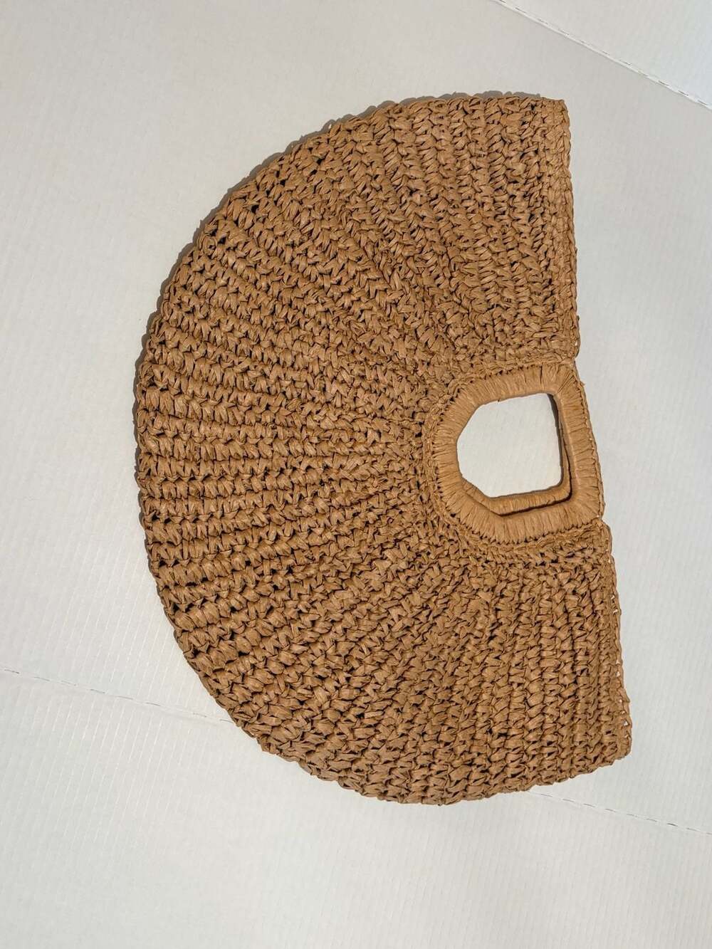 Ramla Raffia Bag Half Moon Woven Clutch Tan Beachy Boho Selling Sunset Straw NWT